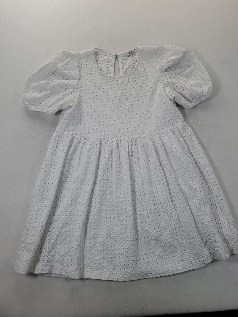 White Birch White Eyelet Babydoll Dress Sz M T-8